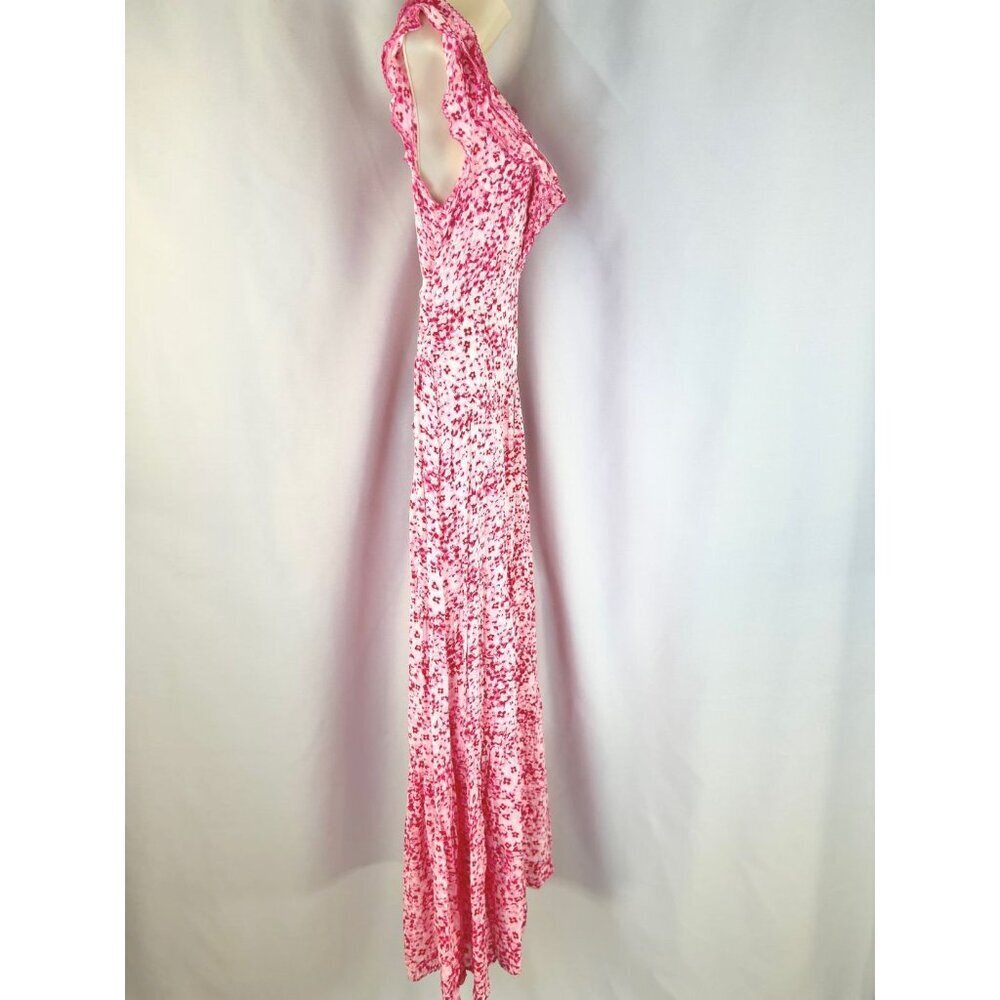 POUPETTE ST BARTH Della Long Dress Pink Floral Maxi $390 - Picture 10 of 13